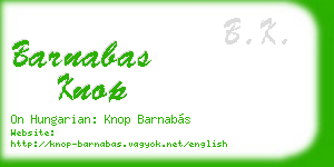 barnabas knop business card